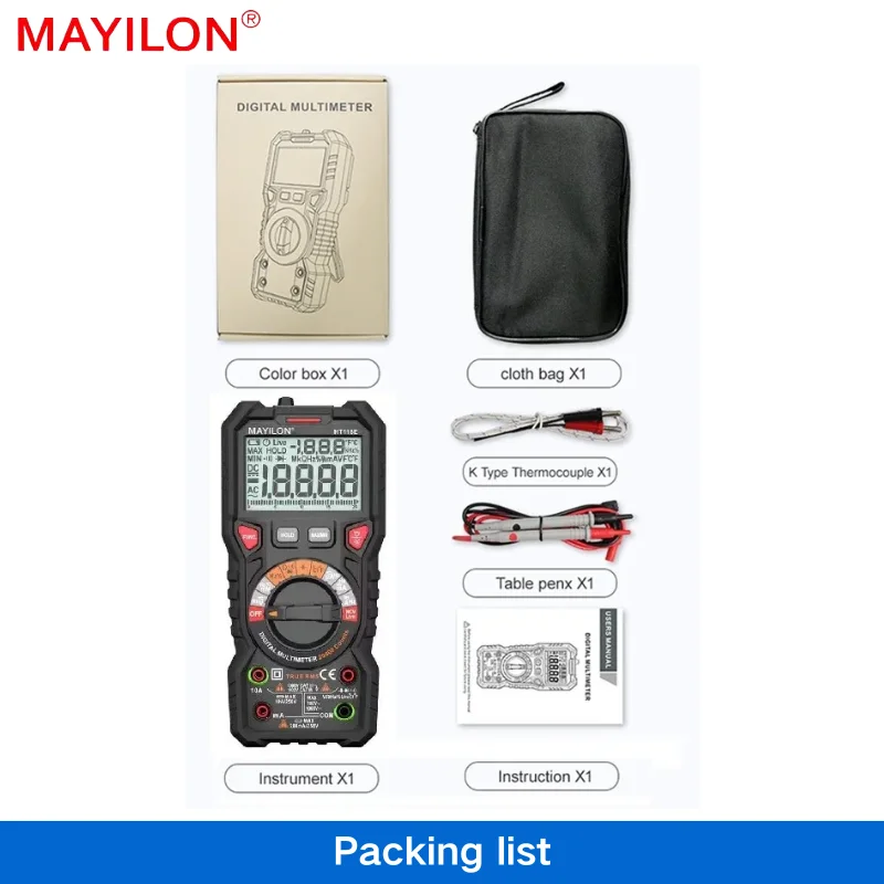 MAYILON HT118E High Precision Multimeter, Full Intelligent, Anti-burn Maintenance, Four-and-a-half-digit Multim