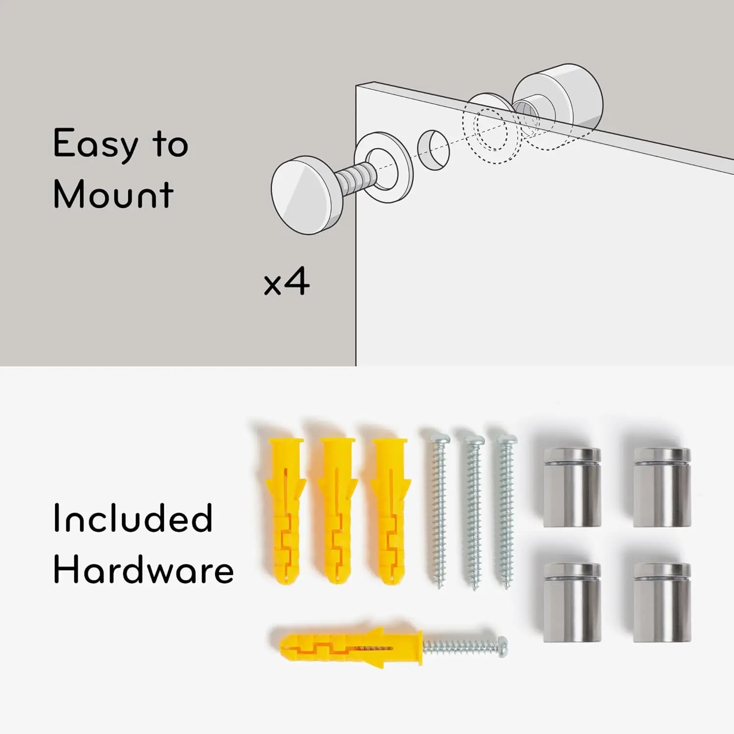 Frameless Glass Dry Erase Board 24x36 Inches Black Surface Silver Grommets Includes Marker with Eraser