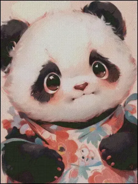 [ZZ3750-cute pet panda] Stamped Cross Stitch Kit 14CT 16CT, Cotton Embroidery Threads, Creative Needlework Project