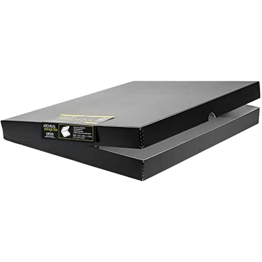 

Clamshell Archival Folio Storage Bo, 1.75" Deep. Acid-Free with Metal Edge. Preserves Picture Longevity, Organize Photos or Doc
