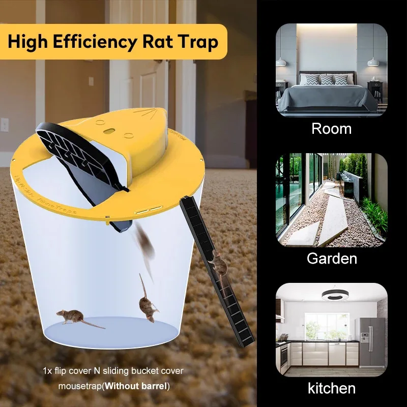 Mousetrap Clamshell Home Mousetrap  5 Gallon Bucket Automatic Reset Mousetrap Indoor Outdoor Mousetrap