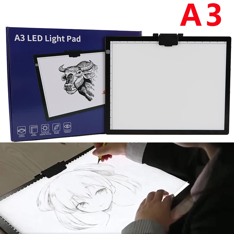 A3 LED Light Pad for Diamond Painting Craft Transparent Pad Light Box for Artists, Drawing, Sketching, Animation,Stenciling