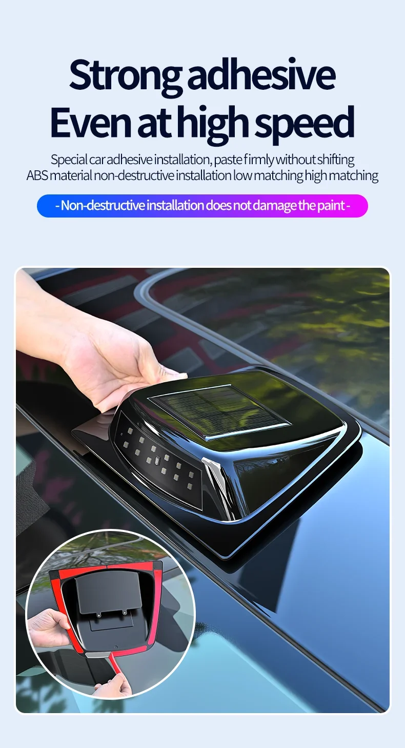Solar-LED-Dachdekorationsleuchte für Autos, kabellose blinkende Navigationsleuchte, Sicherheitswarnleuchte gegen Rückfahrtunfälle – Detail 10