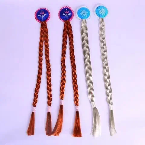 Frozen Hair Accessories Princess Elsa Hairpin Wig Braid Children Ponytail Hairpin Toddler Girls Braid Children Birthday Gift