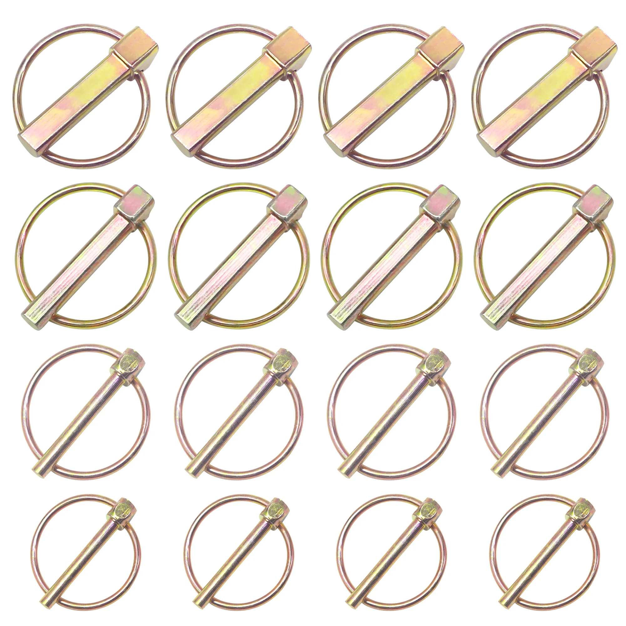 8PCS O-shape Lynch Pin Heavy Duty Steel Coupler Latch Ring Clip 1/4