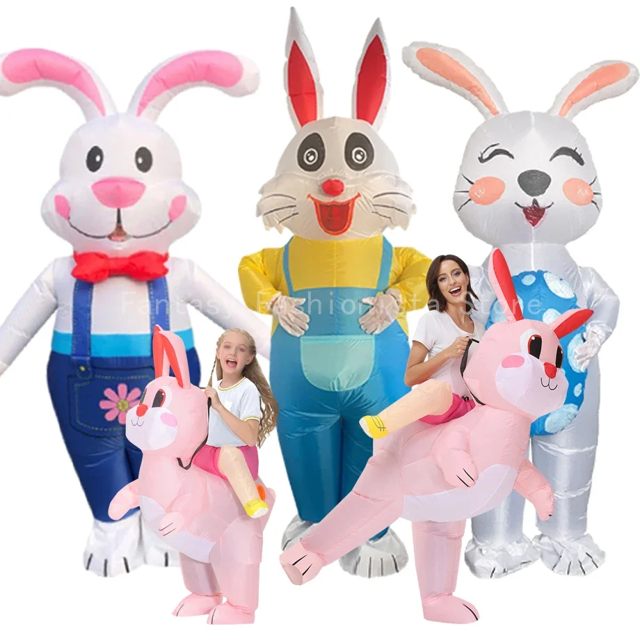 

Easter Holiday Party Funny Cosplay Cute Cartoon Anime Mascot Easter Bunny Egg Dress Up Inflatable Costume Holiday Gift Prop