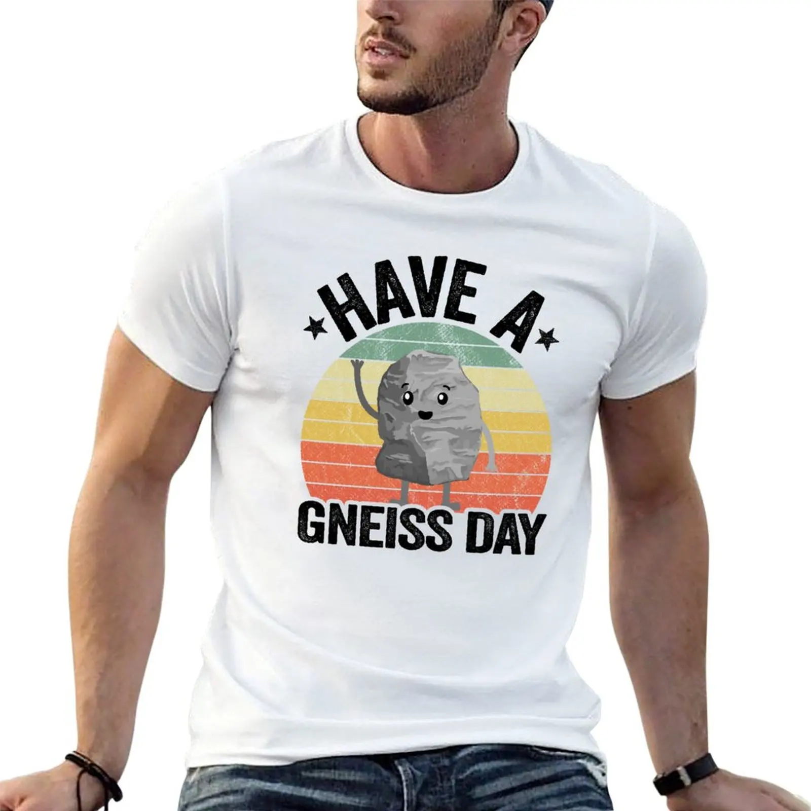 Camiseta Have A Gneiss Day Geology Pun Rock Collector Geologist, camisetas para hombre, camisetas gráficas divertidas para hombre, camiseta de algodón