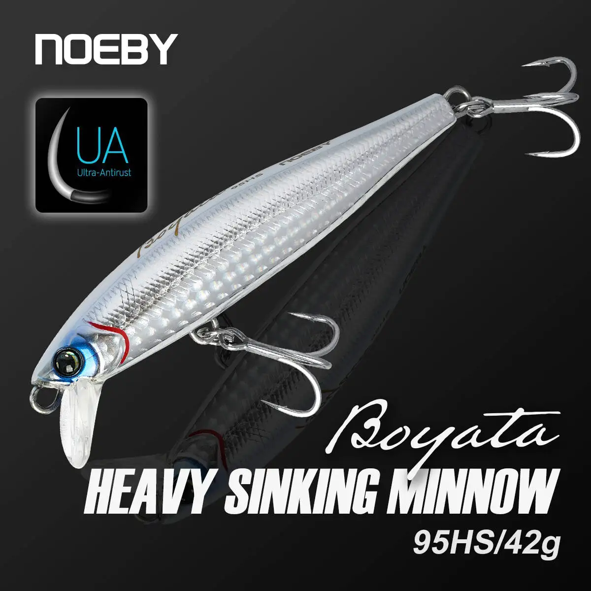 

NOEBY 95mm 40g Heavy Sinking Minnow Fishing Lure Long-casting Artificial Hard Bait for Tuna Yellowtail Sea Fishing Lure