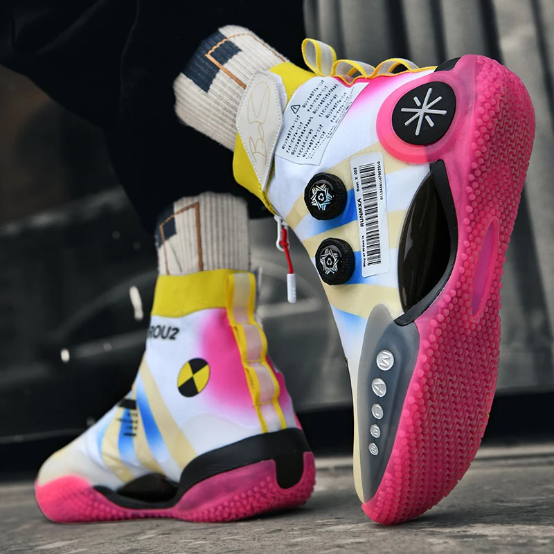 Marka mężczyźni buty koszykarskie dla dzieci kobiety oddychające outdoor wysokie skarpety kosz buty Design Sneakers oryginalne buty sportowe do