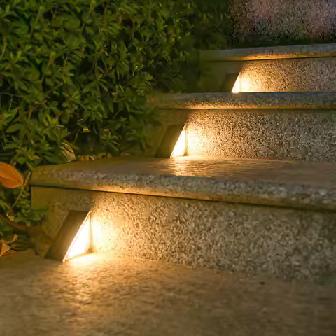 8Pcs LED Solar Step Lights, Waterproof Outdoor Stair Lights, Solar Deck Lights Outdoor Solar Landscape Lighting for Yard, Patio