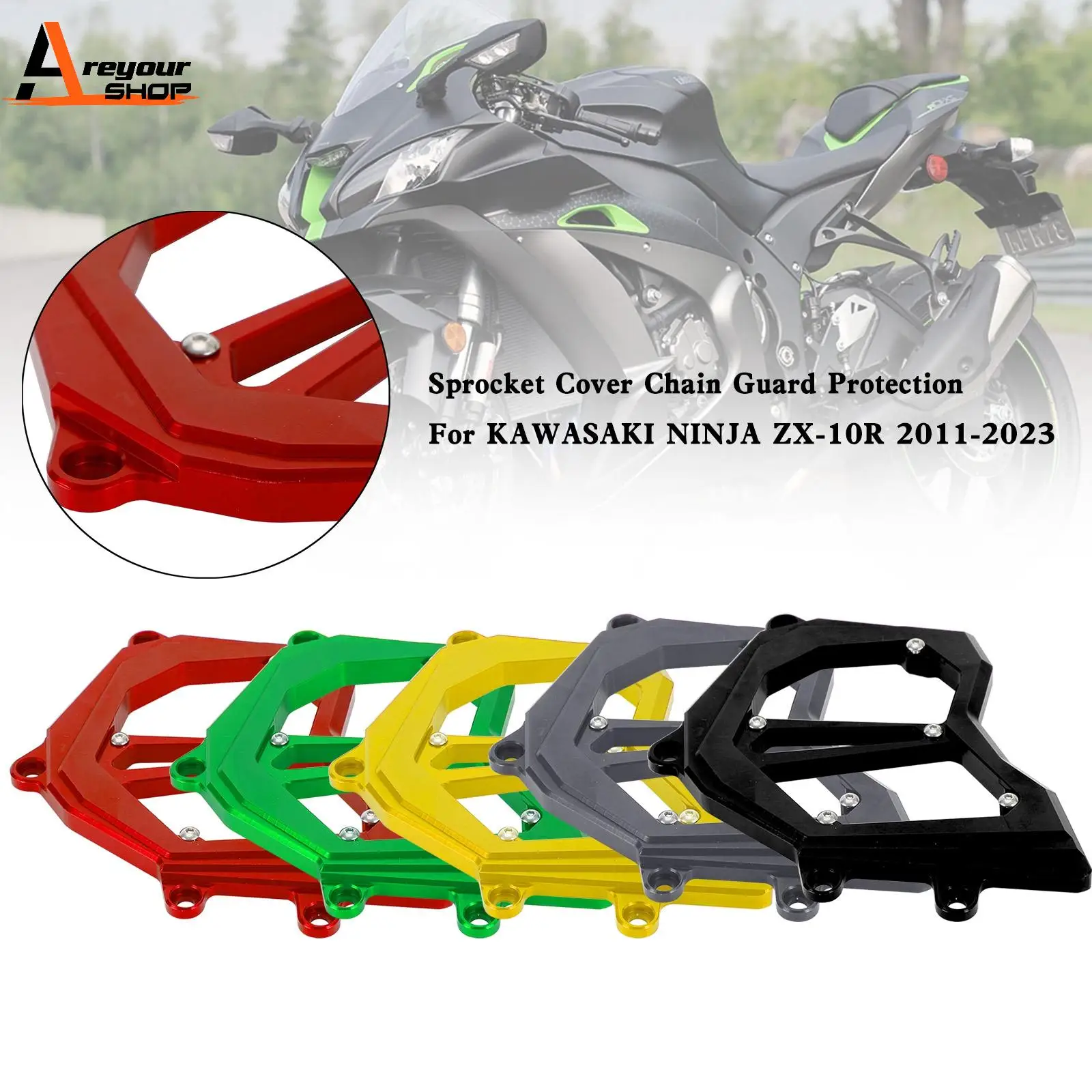 

Areyourshop Front Sprocket Cover Chain Guard For KAWASAKI Ninja ZX-10R ZX10R 2011-2023 Motorcycle Accessories