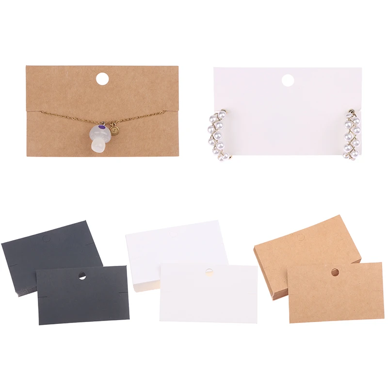 Carte en Papier Kraft pour Présentoir de Bracelet, Collier, Bande de Sauna, Épingle à Cheveux, Emballage de Bijoux, Support en Carton, 50 Pièces