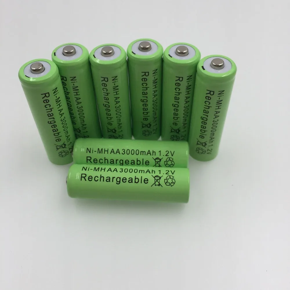 4 ~ 20 sztuk 1,2V 3000 mAh NI MH AA Pre-cargado bateras recargable NI-MH recargable AA batera para juguetes micrfono de la cmara