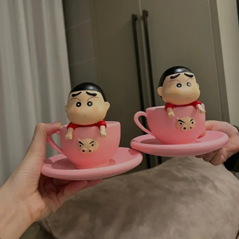 Teacup Crayon Shin-chan Hand Do Cute Tabletop Decoration Pvc Model Doll Tide Play Animation Hand Do Birthday Gift Girl Toys