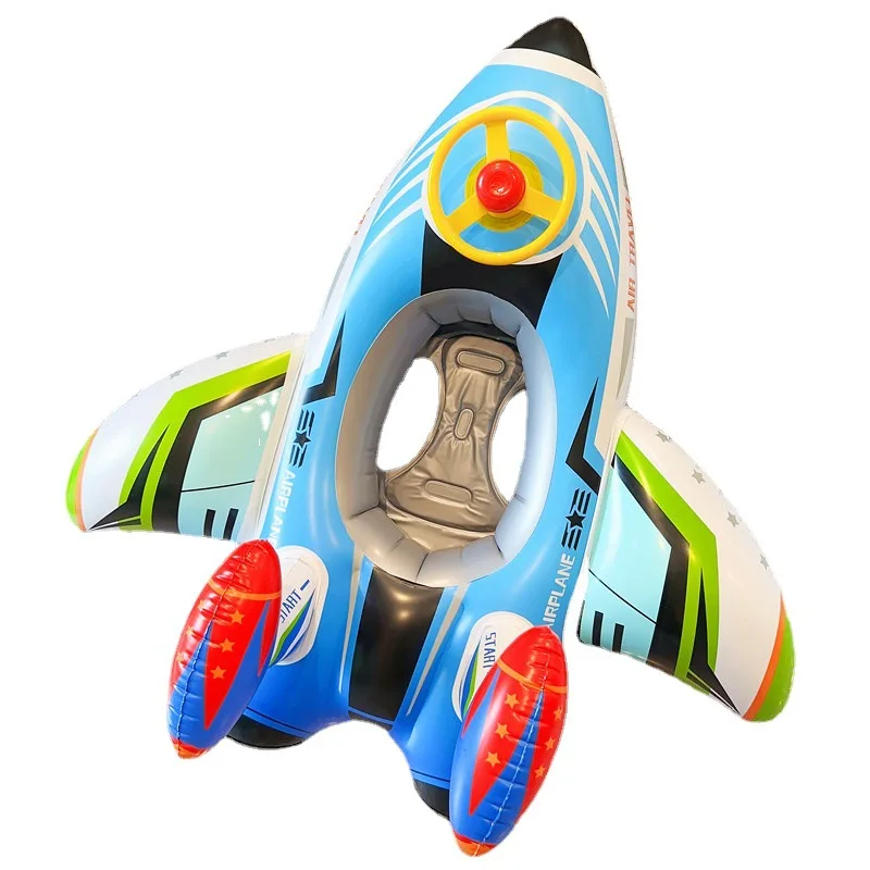 

Rooxin Airplane Swim Ring Tube Inflatable Swimming Ring Seat Swim Circle Pool Float Water Play Tube Beach Party