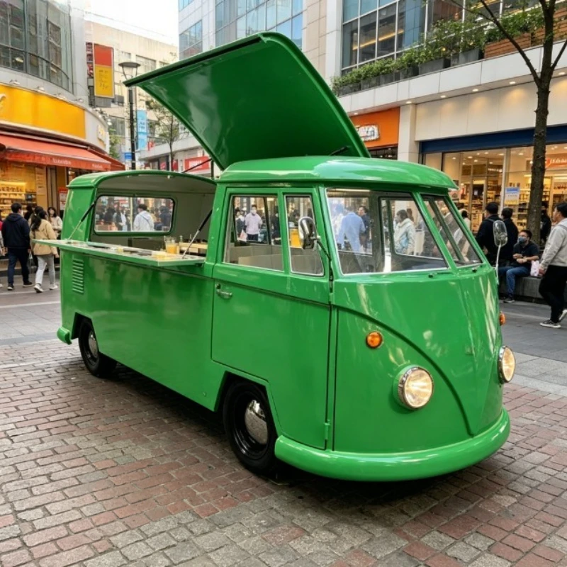 Modern-style Multi Functional Rust-Proof Metal 4-Wheel Mobile Street Food Cart Customizable Color 1000 Units Capacity for Food