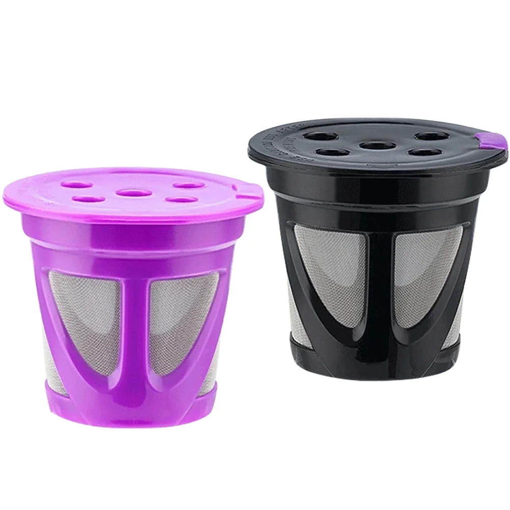 2 Pcs Coffee Capsule Black Capsules Strainer Cup Filter Bowl Reusable Plastic Tea Fresher