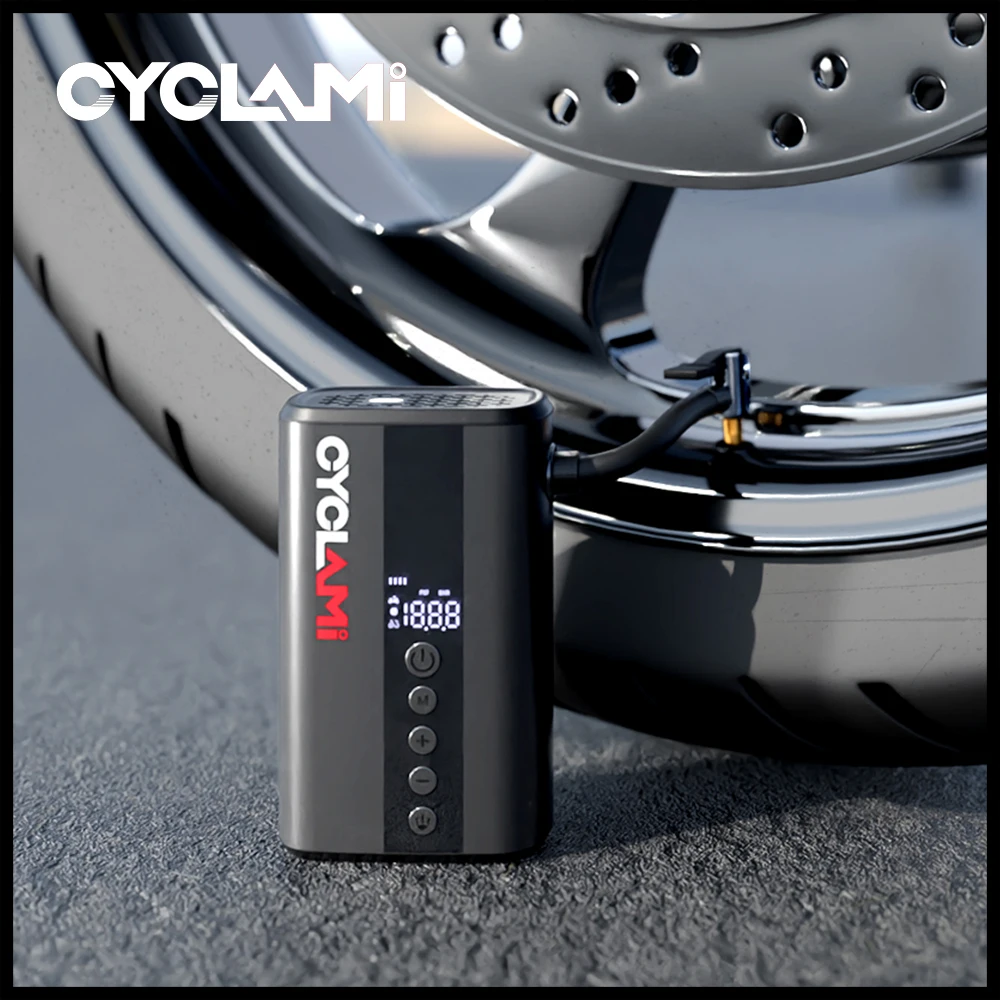 

130 PSI Electric Pump Tire Inflator Air Pressure Display Portable Bicycle Cordless Inflator Outdoor Road MTB Bike CYCLAMI Z5L