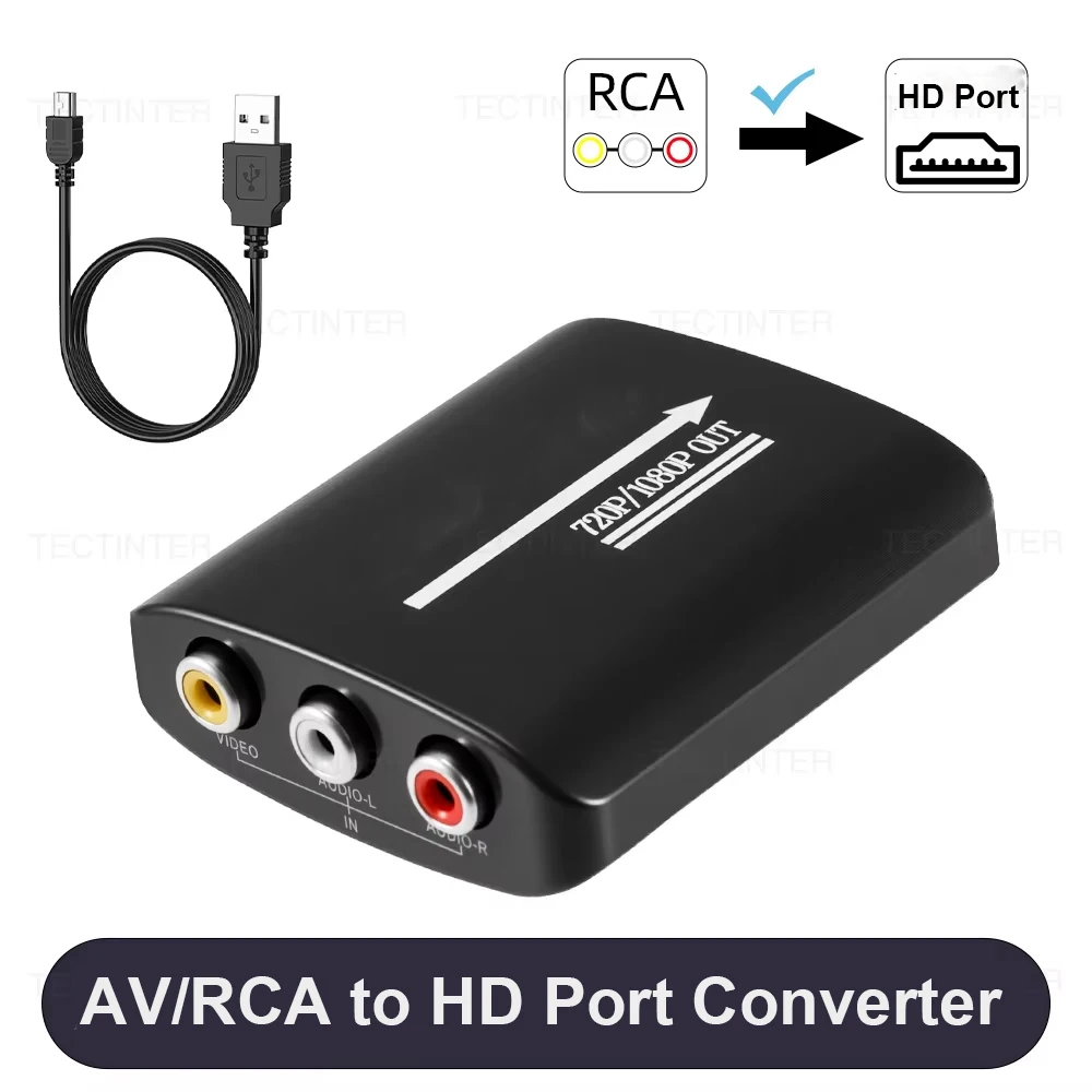 HD 1080P AV RCA to HDMI-Compatible Converter Adapter For PS2/PS3/Xbox 360/WII/N64 Console With USB Cable For Gaming Accessories
