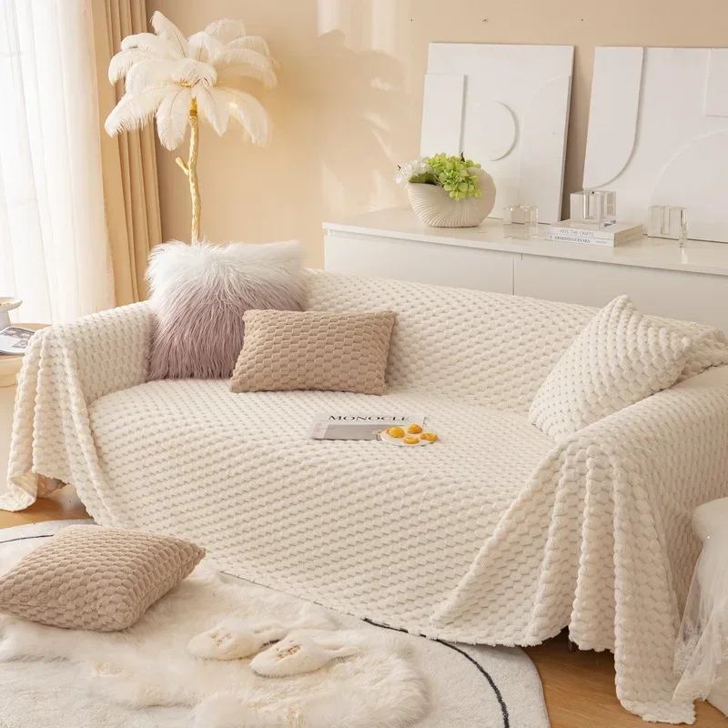 Fleece Sofa Towel Blanket for Live Room Couch Cover Armchair Warm Soft Sofa Cover Slipcover