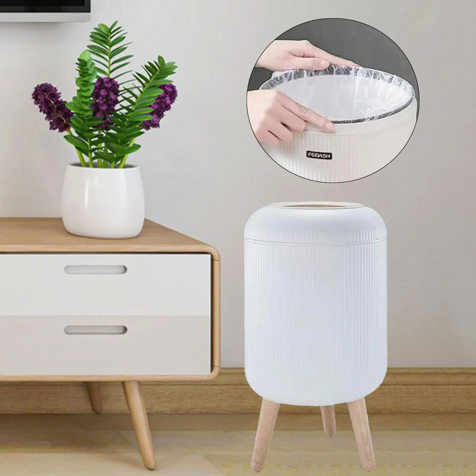 Desktop Trash Can Garbage Basket Waste Basket for Bedroom Office Living Room