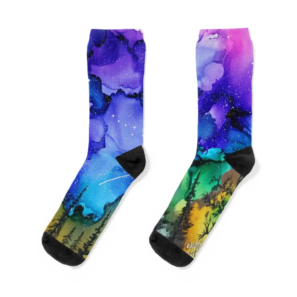 

Psychedelic Aurora Socks Rugby New year's FASHION Children's Socks Ladies Men's