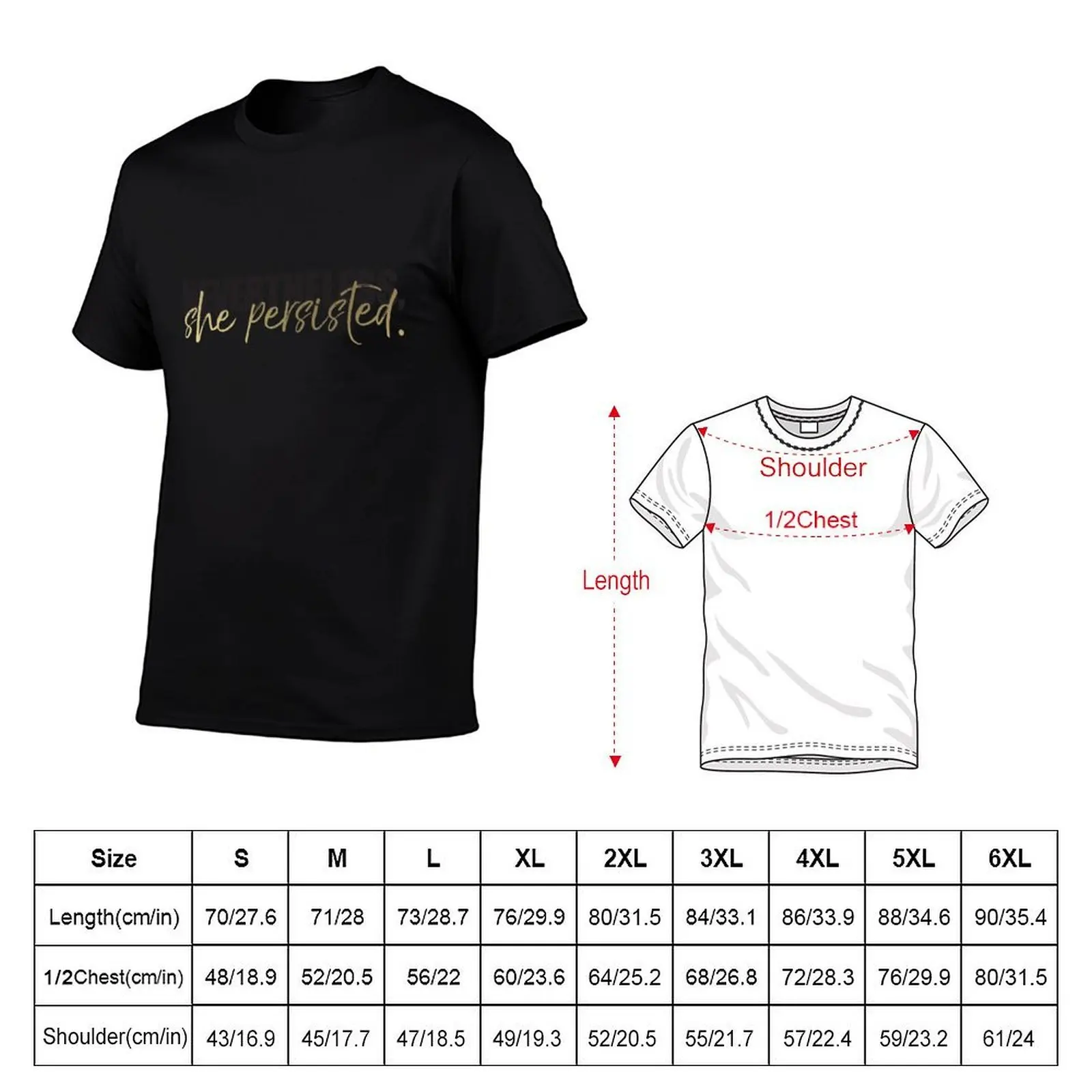 Nevertheless She Persisted - Gold T-Shirt blue archive cute tops men clothing
