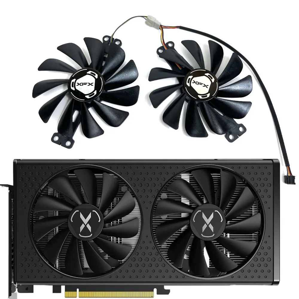 

1SET FY010010M12LPA FDC10U12S9-C RX 6600 XT GPU FAN，For XFX SPEEDSTER SWFT210 Radeon RX 6600 XT、RX 6600 Video card cooling fan