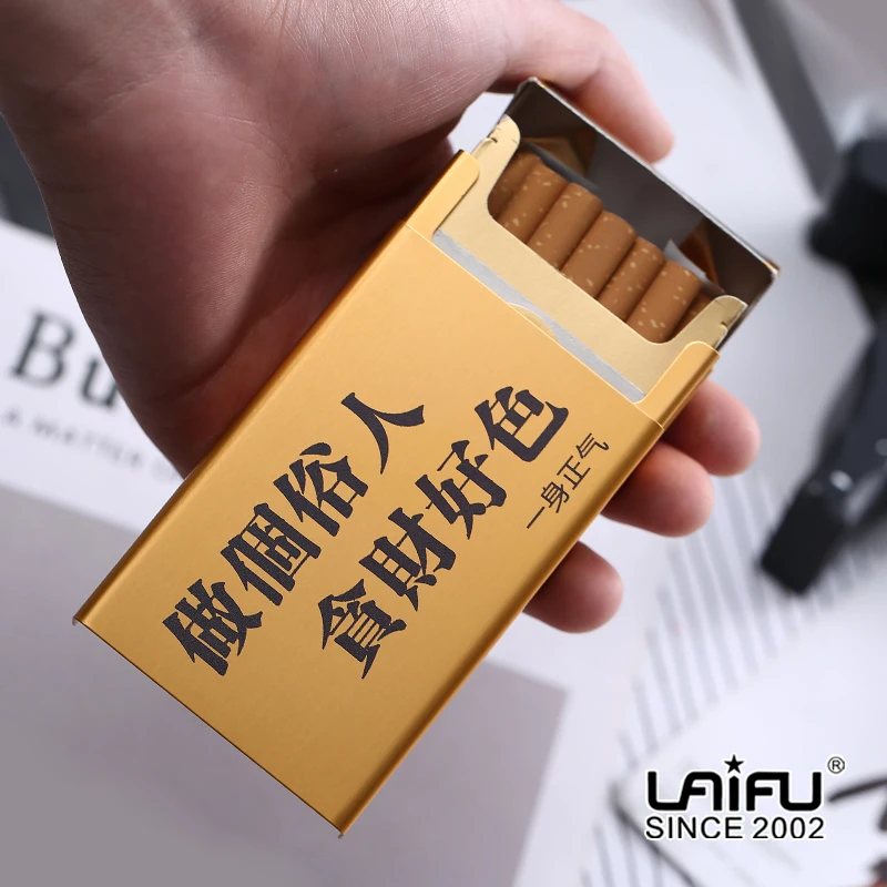 

Custom Colored Character Cigarette Box 20 Pieces Soft Wrapped Hard Wrapped Cigarette Metal Push Pull Automatic Spring Cover