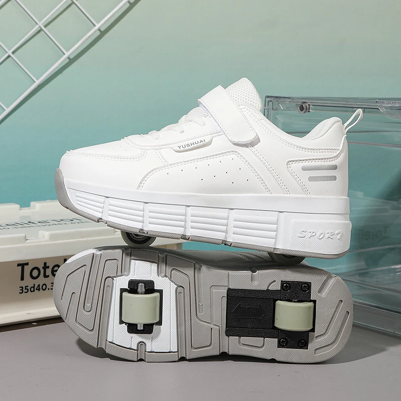 2025년 신상 남아용 롤러 스니커즈: 2륜 멀티라이트 휠 슈즈 – 여학생용 롤러 스케이트