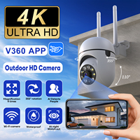 8MP Wifi IP Outdoor Wireless Security Surveillance PTZ Camera 4X Zoom Cameras AI Human Tracking Two-way Audio HD Night Color Cam