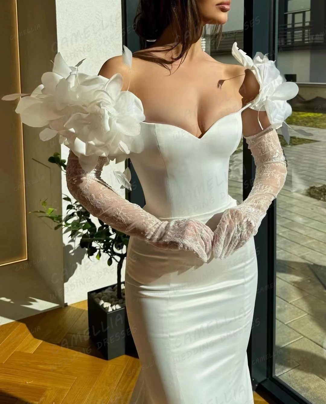 Vestidos De novia De sirena simples para mujer, Vestidos De novia sin hombros, Sexy, sin mangas, fiesta Formal