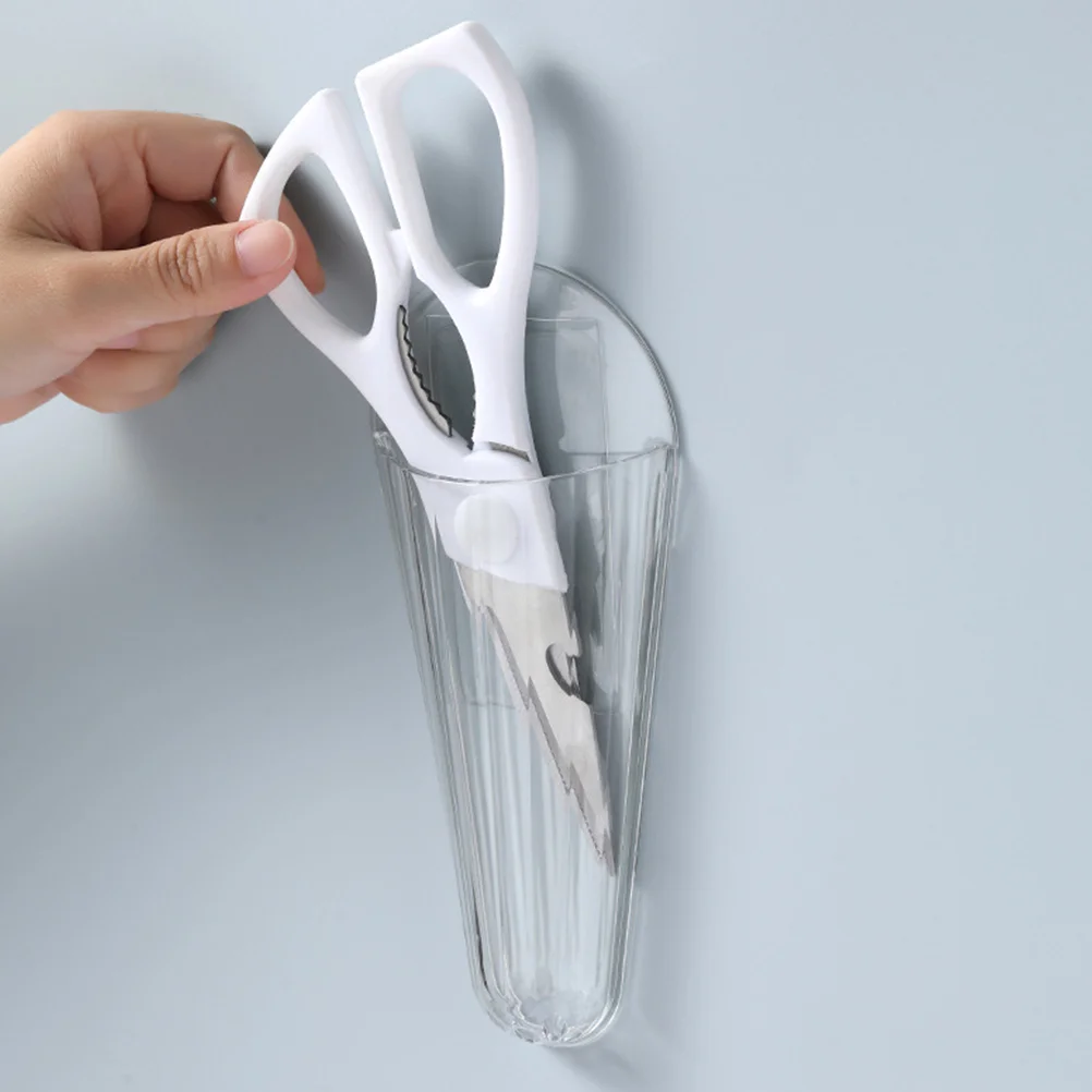 2 Pcs Scissors Storage Box Shear Holder Wall Organizer Office Kitchen Indoor Rack Waterbottle