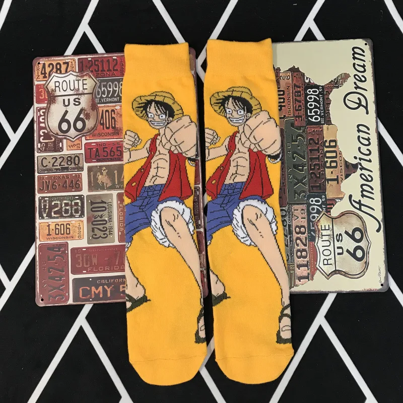 Home Socks Trendy Cotton Socks Long Socks Monkey D Luffy Comfortable and Sweat Resistant Four Season Average Code