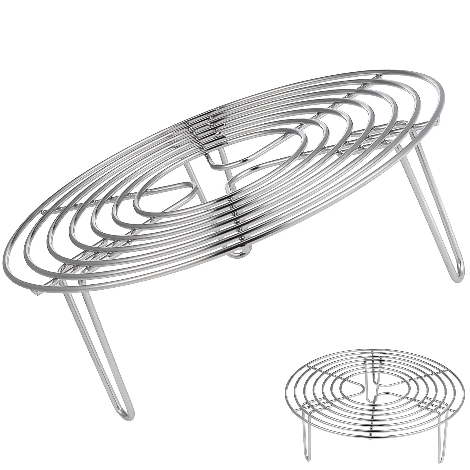 

304 Stainless Steel Steamer Rack Cooling Stand for Oven Baking Pan Multipurpose Kitchen Tool Round Cooling Rack