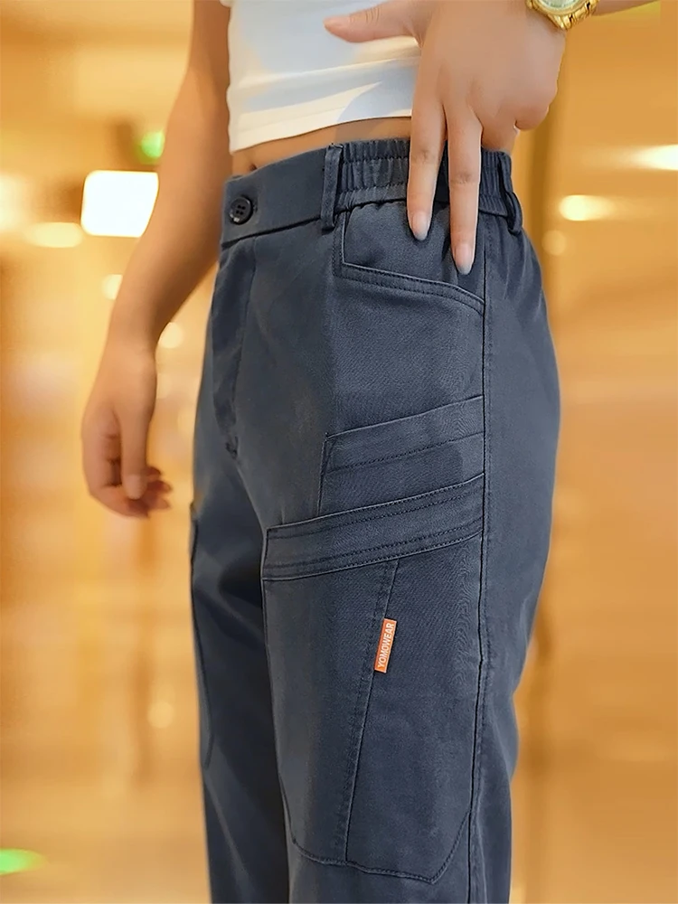 

Мужские летние тонкие рабочие брюки из лайкры, свободные брюки прямого кроя, модные повседневные брюки, удобные дышащие брюки прямого кроя