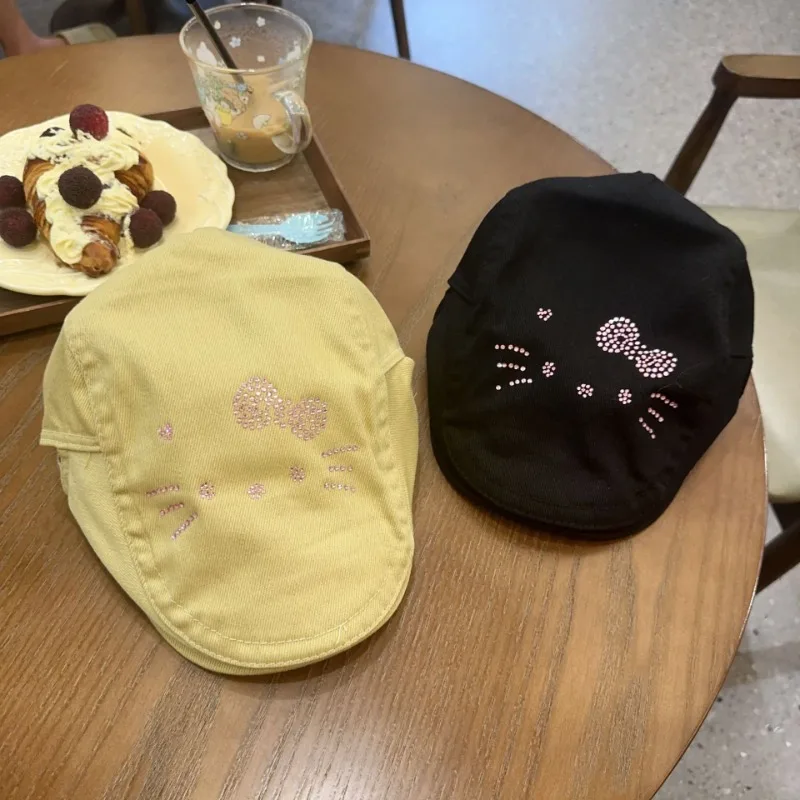 

Anime Peripheral Hello Kitty Cartoon Baseball Cap Cute Girl's Japanese and Korean Dress Sun Hat Sanrio Versatile Accessories