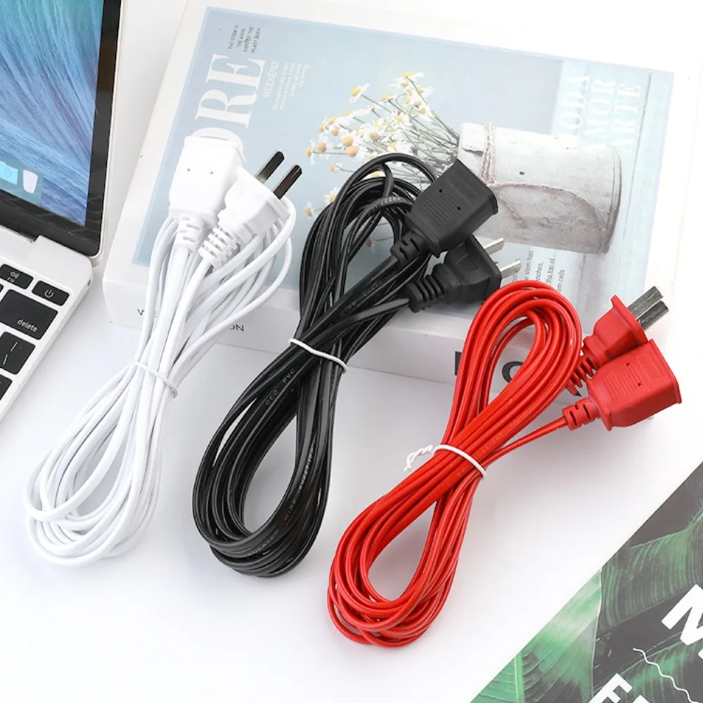 2/3/5m AC Power Cord Line With On/Off Switch Button Cables Wire Two-pin US Plug Cable Extension Cords EU Type Adapter