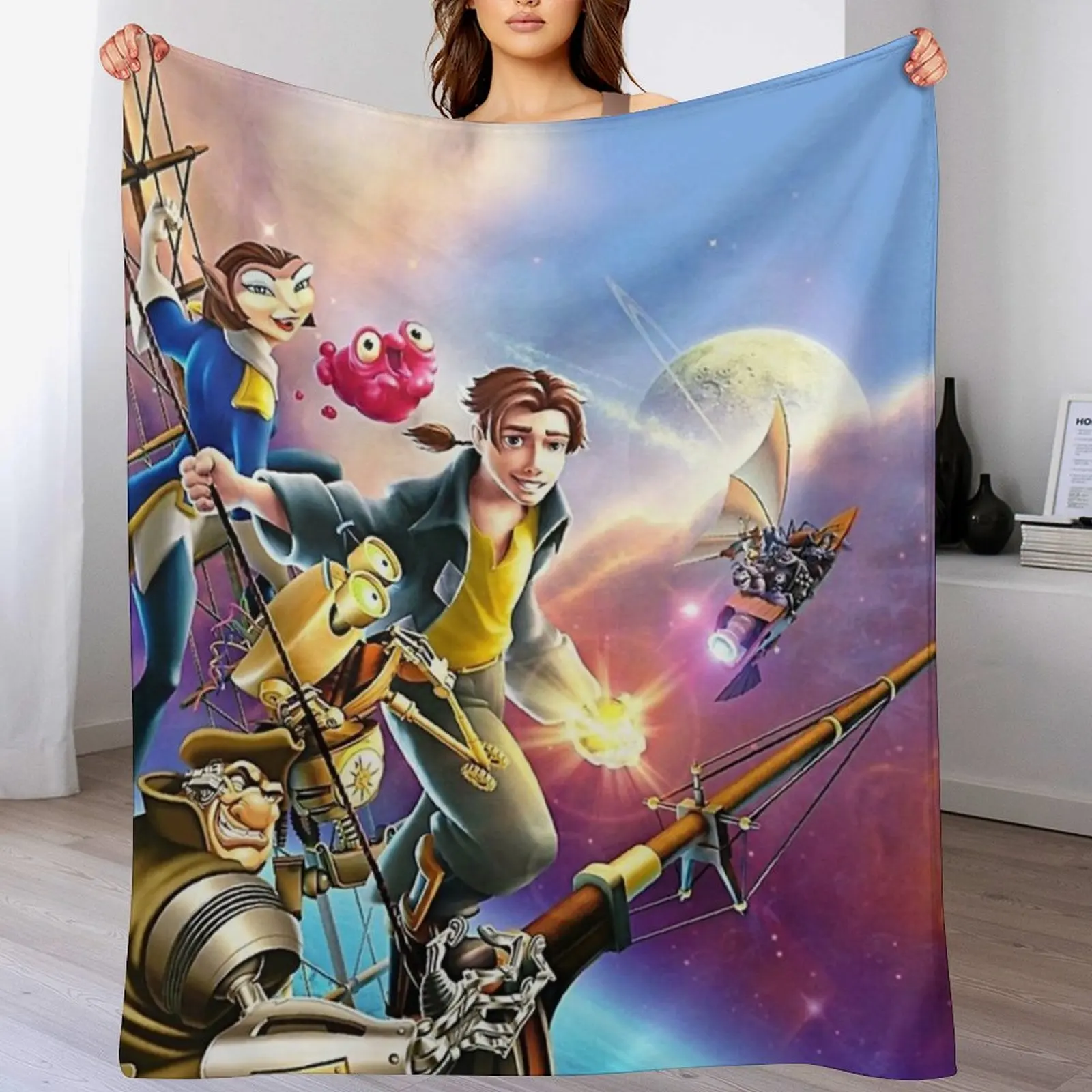 Colorful treasure planet Throw Blanket Cozy Light Blanket for Travel Camping Picnic