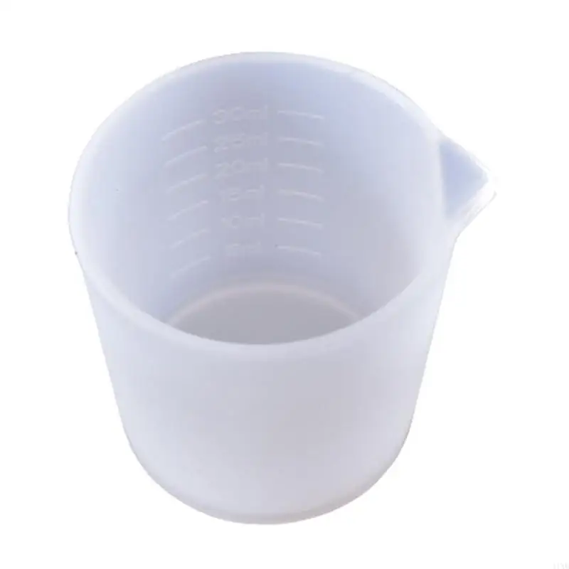 

41XB Silicone Measuring Cup Reusable Mixing Cup with Precise Scale Crystal Epoxy Resin Mixed Measure Accessories Gadgets