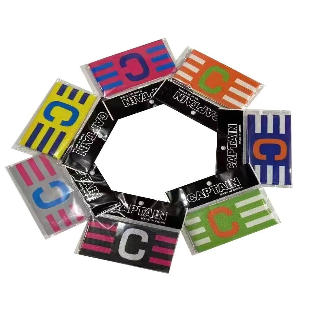 Brazalete de capitán de fútbol aleatorio, brazalete deportivo antiapagado ajustable, elasticidad de visibilidad, brazaletes de escuadrón, regalo de fútbol