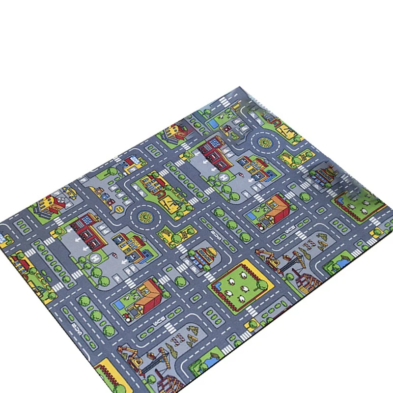 Tapis de jeu en polymère pour enfants, routes de voiture de ville pour filles, salle de jeux interactive, Playvirus, doux