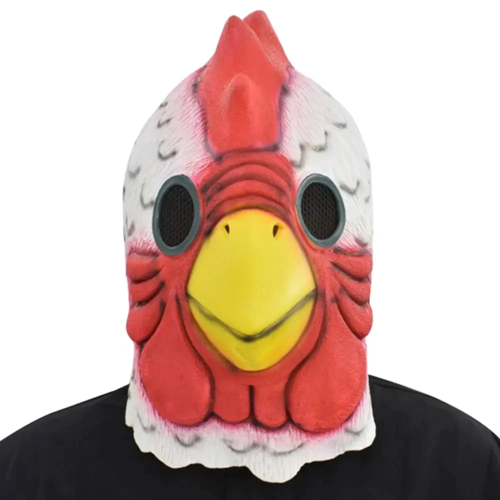 

1PC Cosplay Richard Rooster Full Face Mask Funny Animal Head White Rooster Masks Hotline Miami Game Props Mad Chicken Mask