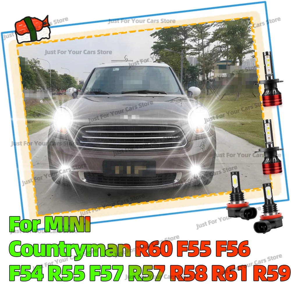 2/4x Car Led Headlights 6000K Fog Lamps Bulbs For MINI Countryman R60 2010-2016 F55 F56 F54 R55 F57 R57 R58 R61 R59 Plug&Play