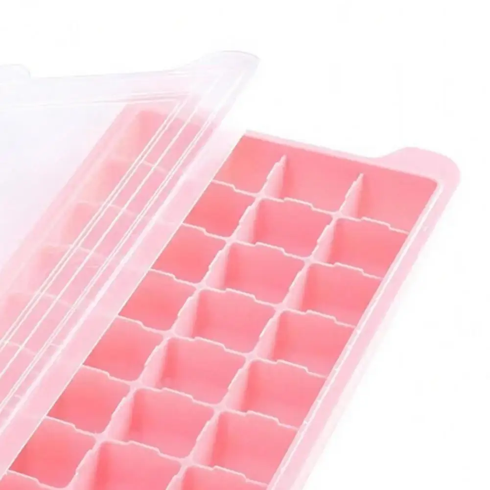 Ice Cube Maker for Freezer Silicone Ice Cube Tray with Lid 24/36-cavity Food-grade Mold for Freezer Easy-release Leak-proof
