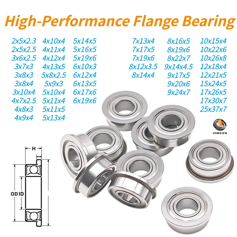 10PCS F686ZZ 6X13X5 Rolamento de Esferas com Flange ABEC-7 MF52ZZ 2X5X2.5 MF63ZZ MF74ZZ MF83ZZ MF95ZZ MF104ZZ MF115ZZ MF128ZZ F604ZZ F623ZZ