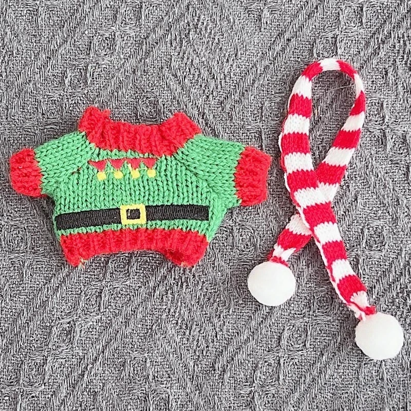 17 سنتيمتر لطيف البسيطة أفخم دمية الملابس الزي اكسسوارات لكوريا Kpop Exo Labubu المعبود الدمى عيد الميلاد محبوك سترة طفل هدية #4