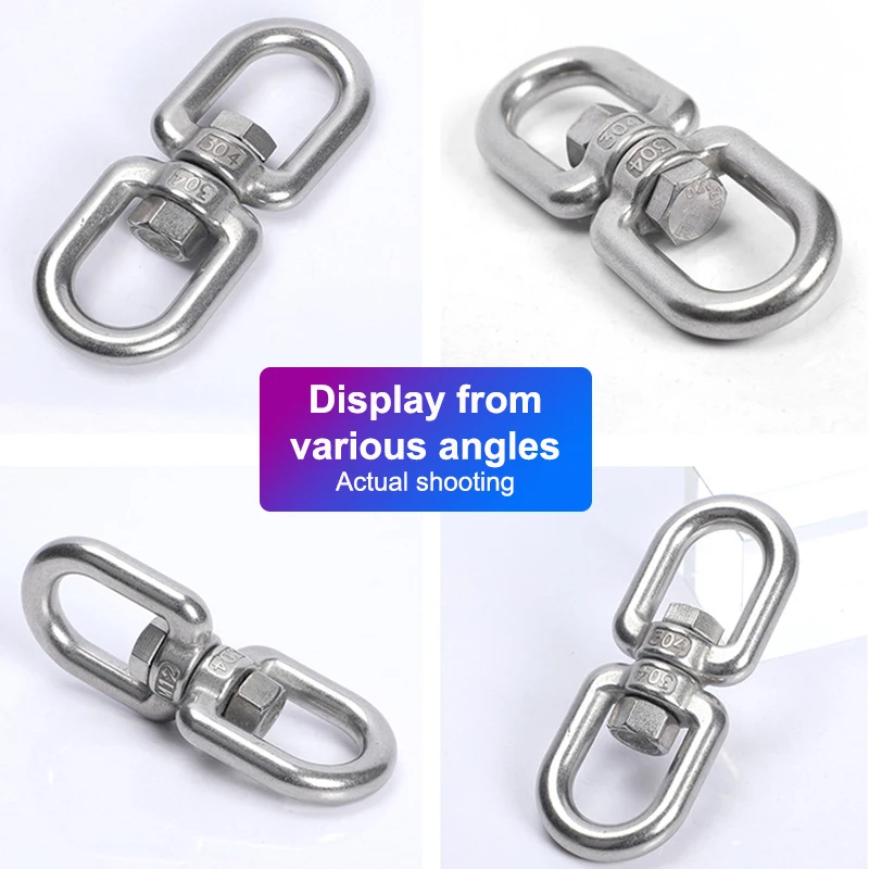 1Pc M4 M5 M6 M8 Rotating Universal Ring 8 Shape Unloading Shackle Wire Rope Lock Chain Connecting Buckle 304 Stainless Steel