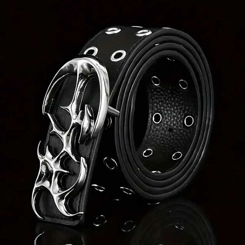 New Stylish Y2K Hollow PU Leather Fashion Punk Belt For Men Women-Trendy Accessory For Gift Giving Neutral Waist Belts Plus Siz