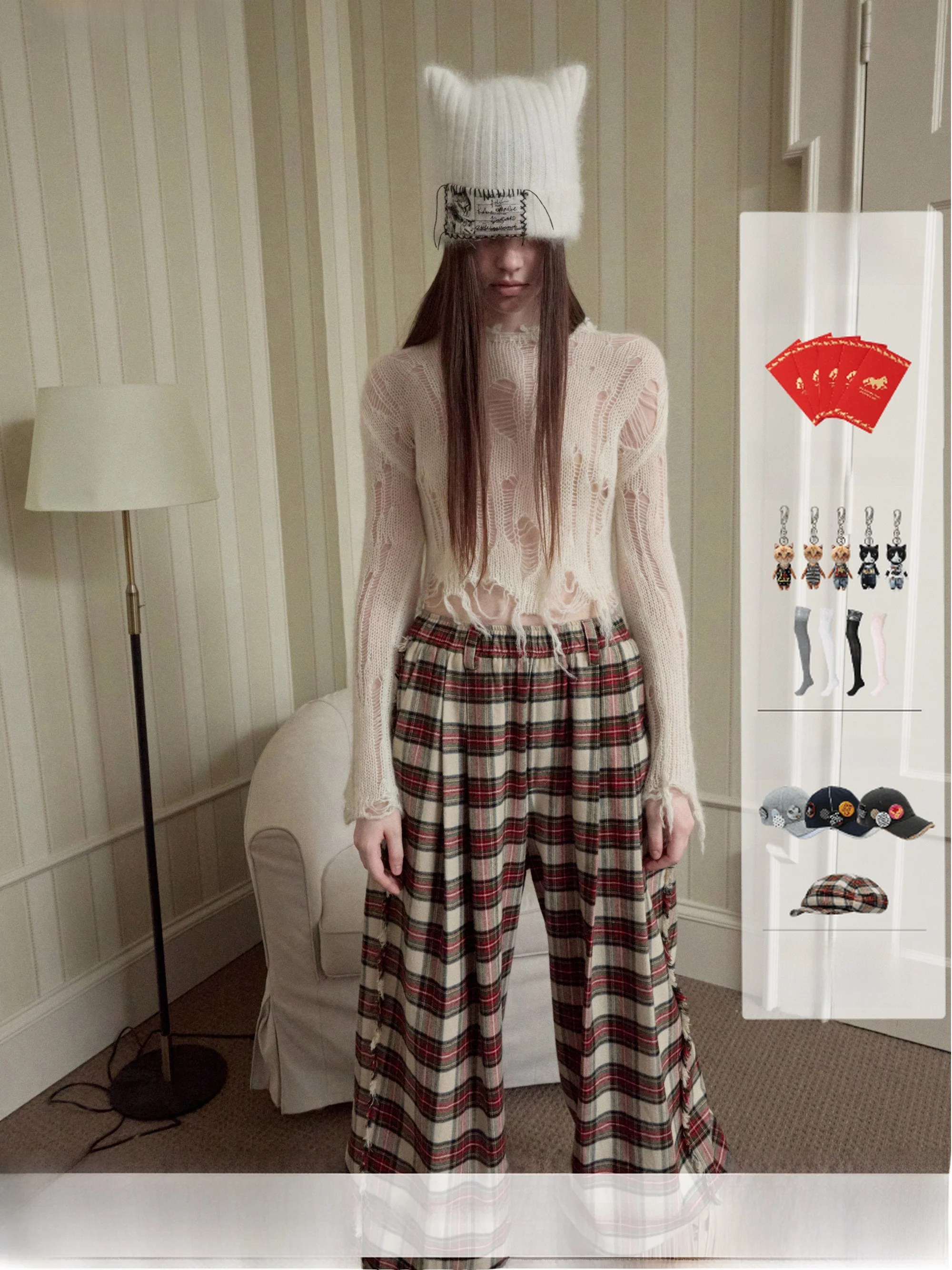 

Женский вязаный свитер JINN STUDIO, облегающий, повседневный, с вырезами, термотоп с круглым вырезом и длинными рукавами